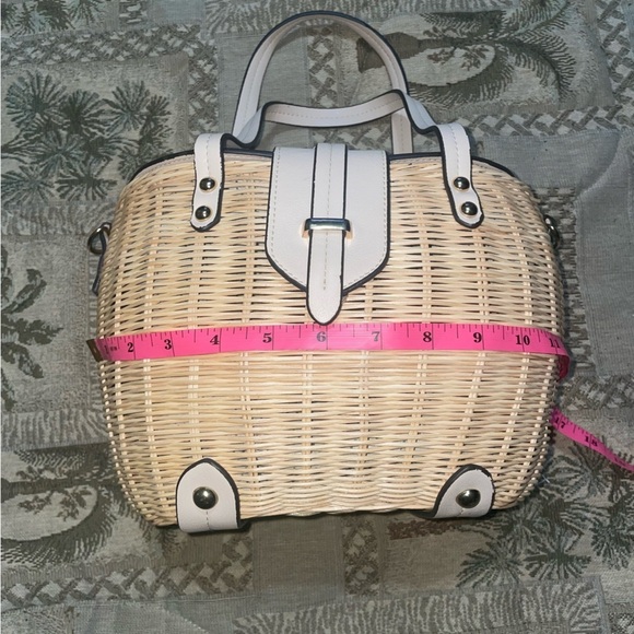 Basket bag✨woven bag straw bag summer purse picnic bag shoulder bag crossbody - Picture 2 of 15